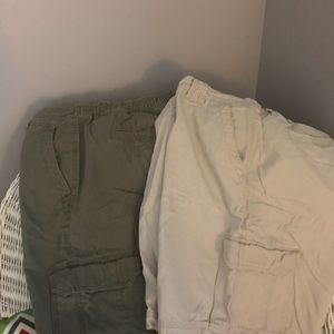 men’s cargo shorts- two pair